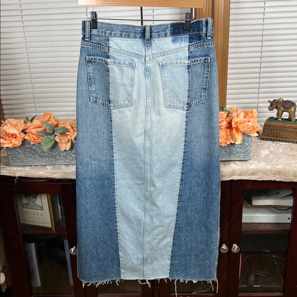 Zara Patchwork Denim Skirt Size Medium - Picture 5 of 5